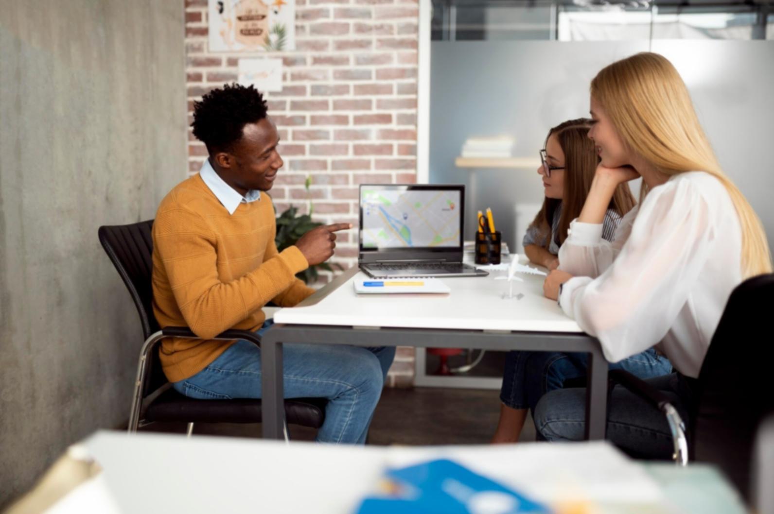 Strategic business planning session with financial documents and analysis tools